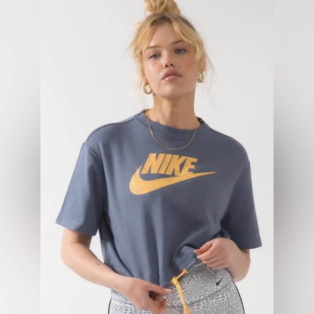 Nike Sportswear Icon Clash Short Sleeve Sweat Diffused Blue Women's